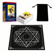 Universal Waite Tarot Cards Deck Set, Tarot Table Cloth With Black Storage Pouch, Divination Fortune‑Telling Kit For Beginners,Suitable For Halloween And Christmas Party Games - Multicolor - View 1