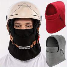 Outdoor Polar Fleece Hooded Balaclava, Adjustable Drawstring And Foldable Face Mask, Windproof Full Head Warmth, Ski Mask For Winter Cycling, Skiing, Hiking And Cold Winter Outdoor Activities - Multicolor - View 5