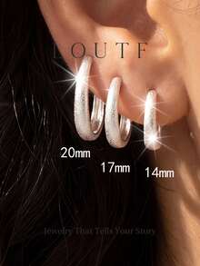 Newsoul 1 Pair Fashion Minimalist Women's Earrings Party Gift Jewelry - Silver - View 7