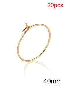 20pcs Stainless Steel Large Hoop Earrings, DIY Earring Jewelry Making Accessories Materials - Yellow Gold - View 7