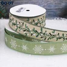 Christmas Striped Reindeer & Snowflake Print Ribbon, Holiday Gift Wrapping Decorative Ribbon, Suitable For Christmas Gift Wrapping, Christmas Tree Decoration, Handmade DIY Bows, Store Window Decoration, Holiday Display Arrangement, Bakery Gift Box, Florist Bouquet Wrapping Decoration, Etc. - Multiple Styles - View 7