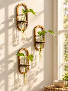 1pc/2pcs/3pcs Wall-Mounted Vase Planter Plant Propagation Station Wall Hanging Plant Holder Arch-Shaped Wall Hanging Propagation Vase Suitable For Indoor Plant Propagation Suitable For Living Room Bedroom Bathroom Study Bohemian Style Home Decor Rustic Style Decoration Indoor Greenery Display - Style 1 - View 13