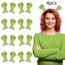 2/4/6/10pcs Green Ogre Ear Hair Clips, Cute Monster Hair Clips For Halloween, Halloween Cosplay Party Costume Props - Multicolor - View 13