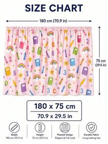 1pc Pink Back To School Rainbow Stationery Desk Skirt, Letter Number Crayon Star Learning Theme Tablecloth, Suitable For Teacher Desk, Classroom Storage Cabinet, Shoe Rack, Party Decoration - Multicolor - View 14
