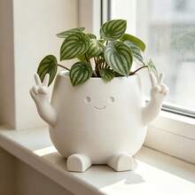 1pc 3D Printed Cartoon Character Flower Pot, High-Quality Plastic Material, Cute Character Design, Suitable For Money Tree, Succulents And Other Plants, Can Also Be Used As Pen Holder, Suitable For Art Lovers, Flower Enthusiasts, Home Decorators, Birthday Gift - Multicolor - View 3