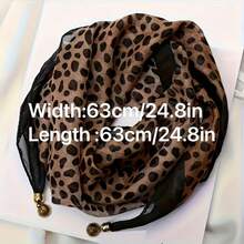 Women's Leopard-Print Scarves, Fashionable Neck Warmers, Chiffon Square Scarves For Spring, Summer, Fall, And Winter, Versatile And Warm Neck Warmers - Multicolor - View 5