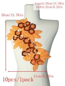 3D 串珠蕾丝绣花贴片、水钻亮片贴花、适用于服装装饰、婚纱配饰、DIY 缝纫工艺品 - 多色 - 查看 91