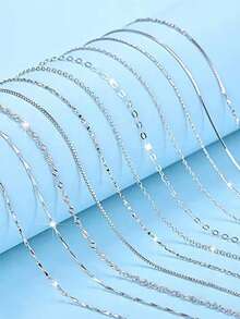 1pc Minimalist Design Layered Necklace, Delicate Jewelry, Daily Wear, Gift - Silver - View 2