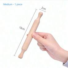 Wooden Rolling Pin, 360° Non-Stick And Wax-Free, For Making Dough, Dumpling Wrappers, Also As A Baking Tool - Multicolor - View 13