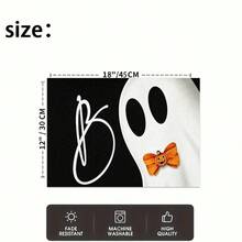 1/4/6pcs Halloween Series Bow Ghost Pattern Printed Placemats, Heat Resistant Table Mats For Home Kitchen, Table Protection, Kitchen Dining Table, Party Scene Decoration - Multicolor - View 6