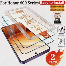 2pcs One-Touch Dust-Free Tempered Glass Screen Protector For Honor 600/600 Pro/600 Lite/600e, High Transparency HD Glass, 9H Hardness, Anti-Scratch, Easy Installation, Auto Dust Removal, Oleophobic Coating, Bubble-Free Seamless Fit, Shatterproof Reinforced, Black Frame Smooth Responsive Feedback, Dust-Proof Air-Bubble-Free, Dust-Removal Box Screen Protector Film - Clear - View 4
