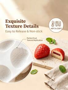 Strawberry Lemon Silicone Mold Set, 15-Cavity Fruit Cake Baking Tool For Mousse Jelly Chocolate - White - View 4