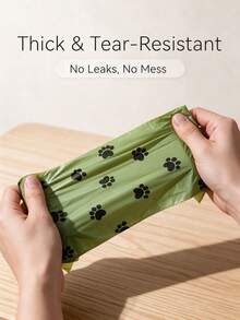 1/5/10 Rolls Pet Waste Bags, Thickened Leak-Proof, Paw Print Pattern, 15 Bags Per Roll, Easy-Tear Pet Waste Bags, Suitable For Dog Walking, Fits Standard Waste Bag Dispenser, Portable For Small, Medium, Large Dogs - Dog Paw Print - View 4