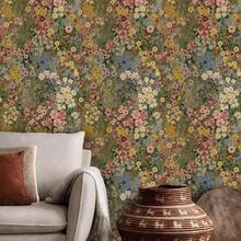 Floral Pattern Self-Adhesive Wallpaper, Bohemian Style Wallpaper, Removable Waterproof Green Petal Design, Suitable For Bedroom, Bathroom, Home Wall - Multicolor - View 17