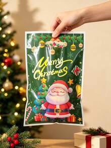 5/10/20pcs Christmas Gift Bags/Candy Bags - Snowflake Pattern & "Merry Christmas" Print Design, Suitable For Holiday Gift Packaging And Party Supplies - View 7