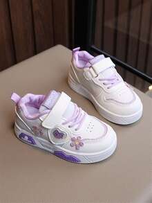 Kids' New Autumn Breathable Running Sports Shoes, Girls' Embroidered Chunky Sneakers With Bowknot For Big Kids - Purple - View 2