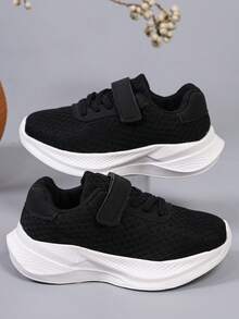 Shurei Fashion Girls Casual Shoes, Mesh Patchwork Design, Daily Outdoor School Shoes, Campus Essential Item - Black - View 4