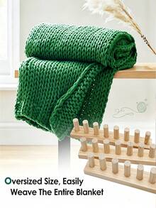 1/2/3pcs Manual Wooden Weaving Loom, Suitable For Hand Knitting, Crochet And Weaving, Multi-Functional Textile Tool, Can Make Thick Blankets, Scarves And More, No Electricity Required, Easy To Operate, Hand Weaving Machine - Multicolor - View 5