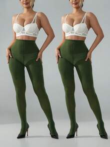 1 Pair Women's Oversized Tight Pants - Stylish, Sexy And Elegant. Perfect For Daily Life, Parties, Gatherings, Commuting And Office Work. - Green - View 9