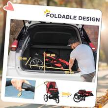 Foldable Pet Stroller With Three Wheels, Small, Medium Dogs, Red On-Site - 1 - View 6