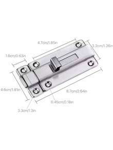 1pc Stainless Steel Door Latch, Sliding Door Lock, Surface Mounted Sliding Bolt, Suitable For All Types Of Interior Doors - Door Bolt - View 8