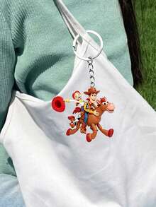 Disney Toy Story Character Keychain - Woody And Jessie In Horse Riding Pose, Made Of Acrylic, Flat Cartoon Pendant, Metal Key Ring, Bag Accessory For Carrying Around. - Multicolor - View 8