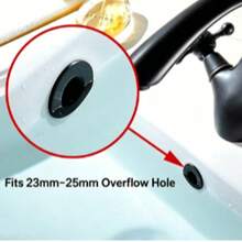 1PC Bathroom Sink Overflow Drain Cover Replacement, Push-In Metal Overflow Cap With 6-Claw Clip, 3 Colors Silver Bronze Black, Universal Fit Easy Install Basin Overflow Hole Cover - A - View 2