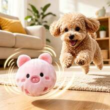 10pcs/1pc Pink Pig Pet Interactive Bouncing Sound Toy Ball, Cat Interactive, Self-Entertainment Toy For Dogs And Cats To Play And Relieve Boredom, Sound-Attracting Toy For Dogs And Cats, Durable Material, Slow Rebound Pet Companion Play Toy, No Electricity, Christmas Gift - Pink - View 1