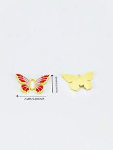 2-10pcs Random Colorful Dopamine Color Palette Oil Drop Spray Paint Butterfly Pendant Charms, Suitable For DIY Necklace, Bracelet, Keychain, Bag Chain - Butterfly - View 7