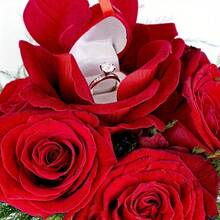 1pc Flocked Rose Shaped Jewelry Gift Box, Ring And Earring Storage Box, Suitable For Valentine's Day, Engagement, Anniversary, Wedding, Christmas And Other Special Occasions Decorative Jewelry Box - Multicolor - View 4