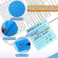 7pcs/Set Transparent PET Line Sticky Notes, Fluorescent Horizontal Line Adhesive Index Tabs, Waterproof PET Fluorescent Indicator Strips, Book Notebook Planner Marking, Suitable For Boys And Girls, Students, Office, Reading, Stationery, Gift, Study Reward - one-size - View 5