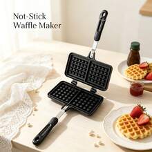1pc Multi-Function Home Frying Pan, Waffle Mold, Breakfast Pan, Baking Tray, Flat Bottom Pan For Gas Stove, Perfect For Breakfast And Baking - View 1