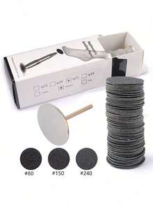 10pcs Foot File Callus Remover Replacement Sandpaper Disc Easy To Remove Cutin Dead Skin Calluses - Black - View 3