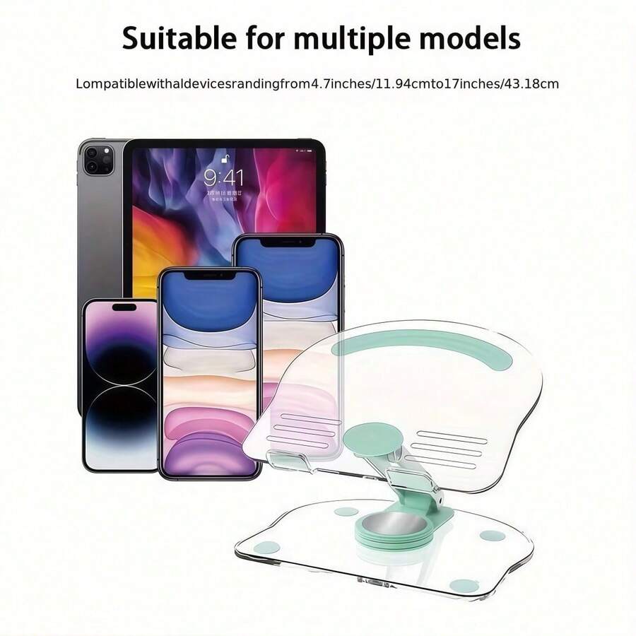 1pc 360° Rotating Phone/Tablet Stand, Adjustable Foldable Desktop Base With Non-Slip Silicone Bottom, Portable Desktop Holder, Suitable As Gift For Family And Friends, Phone Accessory For Office Workers, Students And Teachers