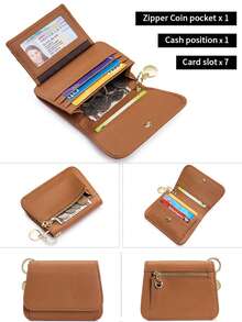 2/1pc Women's Wallet Solid Color Minimalist Ultra-Thin Card Holder, Fashionable Women's Card Holder Coin Purse 2-In-1. Multi-Functional Anti-Theft, Essential For Travel, Business, Commuting And Back To School - Multicolor - View 10