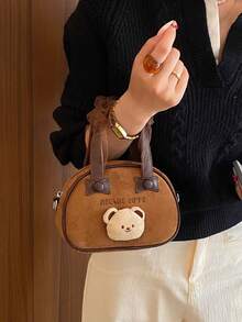 Autumn And Winter New Korean Style Bow Knot Bear Parent-Child Matching Handbag Crossbody Accessory Phone Bag Girl's Bag - Brown - View 4