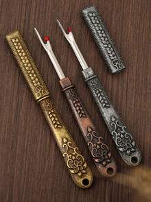 2pcs Handmade Embroidered Seam Ripper, Cross Stitch Thread Snips, Sewing Thread Cutter, Vintage Comfortable Grip, Easy To Cut Thread - Multi-color - View 6