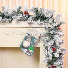 Christmas Gnome Sock 32x19cm 1pc Knitted Linen 3D Beard Snowflake Hanging Ring Christmas Decoration Christmas Party Supplies Christmas Home Decor Christmas Gift Wall Decor Room Decor House Decor - Multicolor - View 13