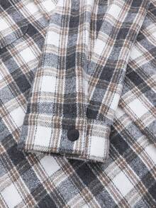 Mercer Haus Men's Casual Fashion Versatile Minimalist Elegant Grey & White Plaid Overcoat - Grey - View 8
