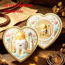 Sunshine Smile Teeth Heart-Shaped Theme Collectible Commemorative Coin, Vintage Craftsmanship, Holiday Gift, Present, Desktop Decoration, Display Stand Ornament - Collectible Coin - View 3