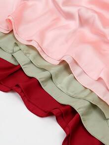 1pc Women Solid Color Silky Smooth Satin Shawl, Elegant Sun Protection Soft Wrap Scarf, Versatile Daily Casual Wear Headscarf, Suitable For Party - Solid Color Satin Shawl - View 7