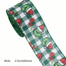 The Grinch 1 قطعة شريط مزخرف، شريط ديكوري DIY لعيد الميلاد، طباعة كاملة لشعار العطلات وعناصر عيد الميلاد، شريط ديكوري للربط اليدوي في العطلات، مناسب لصنع إكليل عيد الميلاد الشتوي، تغليف الهدايا، صنع الأقواس DIY، ديكور شجرة عيد الميلاد، مشاهد الحفلات اليدوية - متعدد الألوان - مشاهدة 4