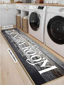 1pc Retro English Logo Design Pattern Kitchen Mat, Made Of 0.6mm Crystal Velvet Material, Suitable For Corridors, Bathrooms, Living Rooms, Outdoor Door Mats, And Toilets. Available Year-Round And Appropriate For Various Festivals. - Multicolor - View 12