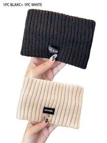 1PC/2PCS Solid Color Knitted Headband, Autumn/Winter Fashion Casual Warm & Cold-Proof Headband - Multicolor - View 13