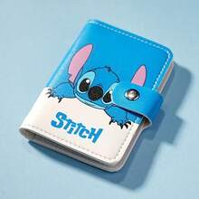 Mesuca Cute Snap‑Button Stitch Cartoon Wallet, Soft PU Leather Adorable Alien Character Fruit Floral Print Multi‑Color Mini Rectangular - Multicolor - View 6