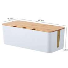 1pc/2pcs/3pcs Combination Cable Management Box Set - Wood Grain Cable Organizer Box, Wood Grain Cable Storage Cover, Wood Grain Cable Management Box With Lid, Charger Storage Box And Cable Winder, Desktop Cable Organizer, Power And Charging Cable Storage Box With Lid - Can Organize Electrical Wires, Data Cables And Various Cables, Save Desktop Outlet Storage Space, Suitable For Kitchen, Living Room, Bedroom, Office And Dining Room - Multicolor - View 12