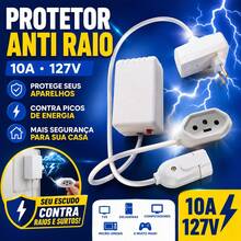 PROTETOR  GELADEIRA FREEZER ELETRO ANTI RAIO COM EXTENSAO 50CM - DPS - SURTOS - PICOS DE TENSAO - FUSIVEL 127V 10A - Entrada do Brasil (127V) - Visão 7