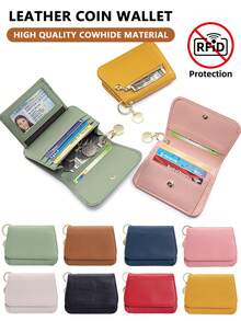 2/1pc Women's Wallet Solid Color Minimalist Ultra-Thin Card Holder, Fashionable Women's Card Holder Coin Purse 2-In-1. Multi-Functional Anti-Theft, Essential For Travel, Business, Commuting And Back To School - Multicolor - View 3