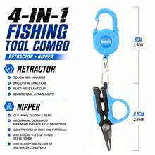 SeaKnight 4-In-1 Retractable Fishing Scissors & Line Cutter With Retractor Clip, Multi-Tool For Anglers - Blue - View 3