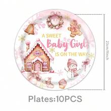 This Gingerbread Girl-Themed Disposable Tableware Set-Including Plates, Napkins, And Cups For 10 Guests-Is Perfect For Birthdays, Weddings, Holiday-Themed Parties, Family Picnics, And A Variety Of Other Occasions. - Multicolor - View 8